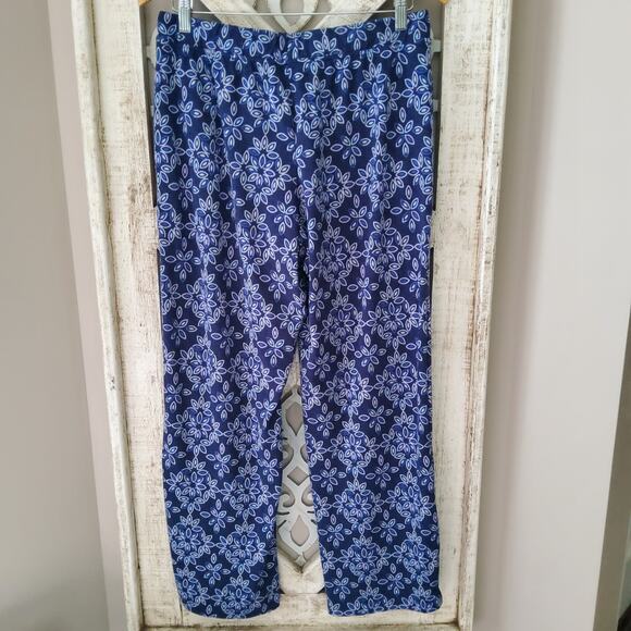 Croft & Barrow Women's Wisperluxe Pajama Full Length Pants Navy Blue & Lilac - Picture 2 of 5